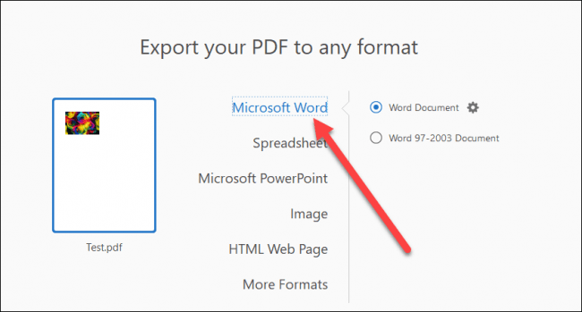 documento PDF Microsoft Word