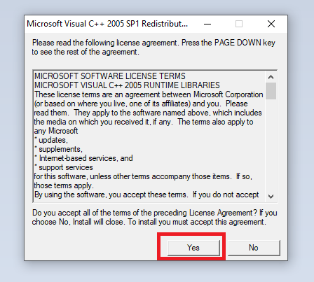 instalaciçon Microsoft Visual C++ 2005