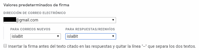 firmas predeterminadas gmail