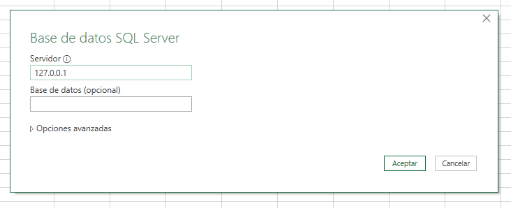 conectarse excel al servidor sql