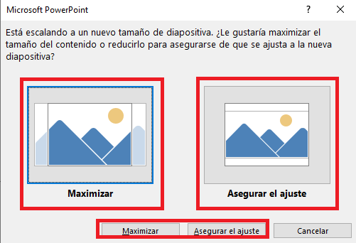 maximizar o asegurar ajuste powerpoint