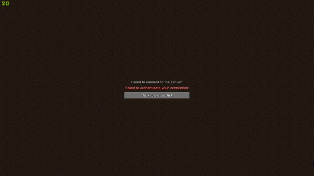 Error al autenticar su conexión Minecraft 2