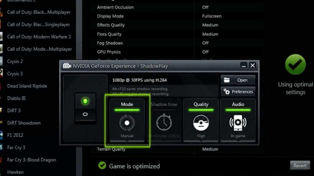 Nvidia ShadowPlay Windows 10 2