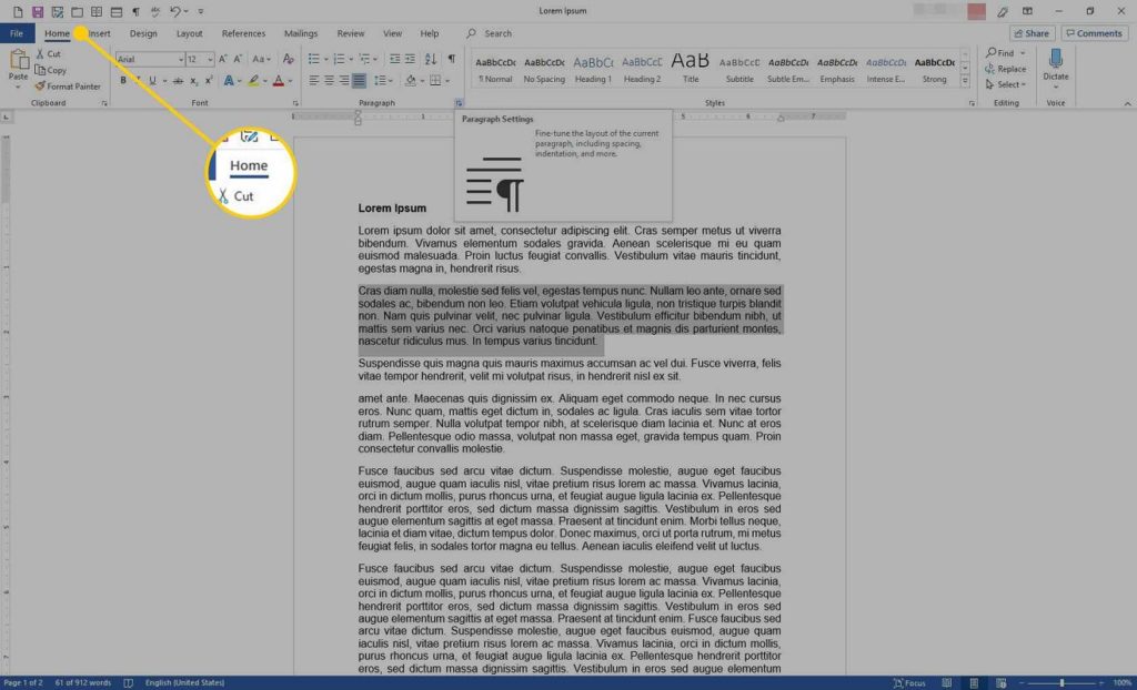 Sangría francesa Microsoft Word 2