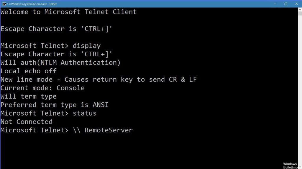 Telnet Windows 10 3