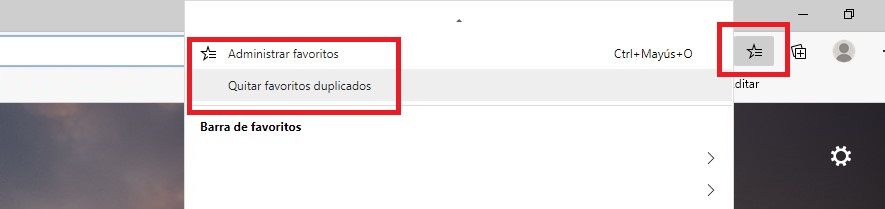 Cómo eliminar favoritos marcadores duplicados Microsoft Edge