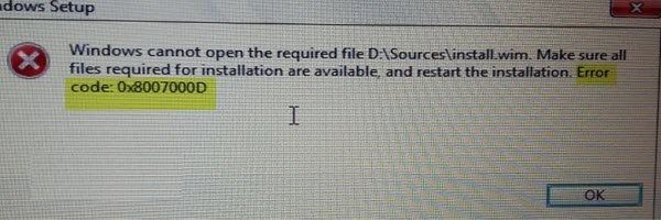 como solucionar error 0x8007000d Windows 10