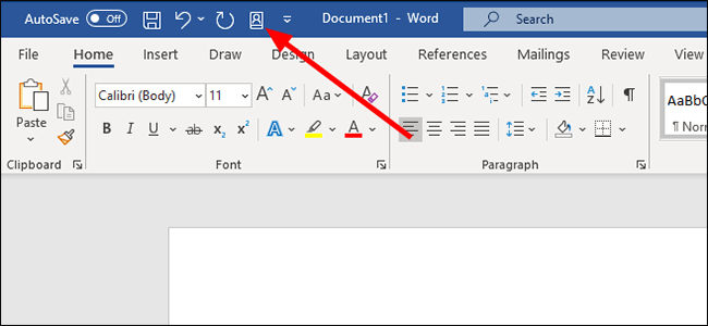 cómo habilitar la Libreta de contactos de Word en la barra de acceso rápido