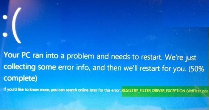 Cómo solucionar error WdFilter.sys en Windows 10