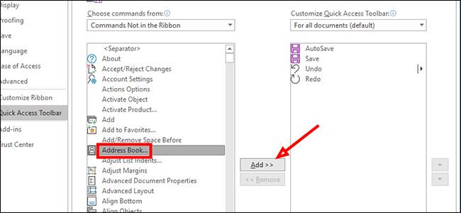 Configurar libreta de contactos en Word