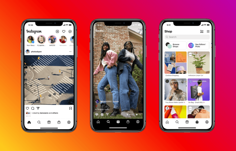 Instagram añade una pestaña de carretes y tienda