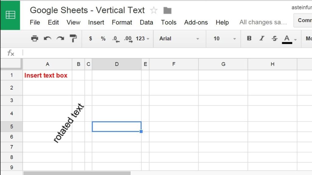 rotar texto Google Sheets 2