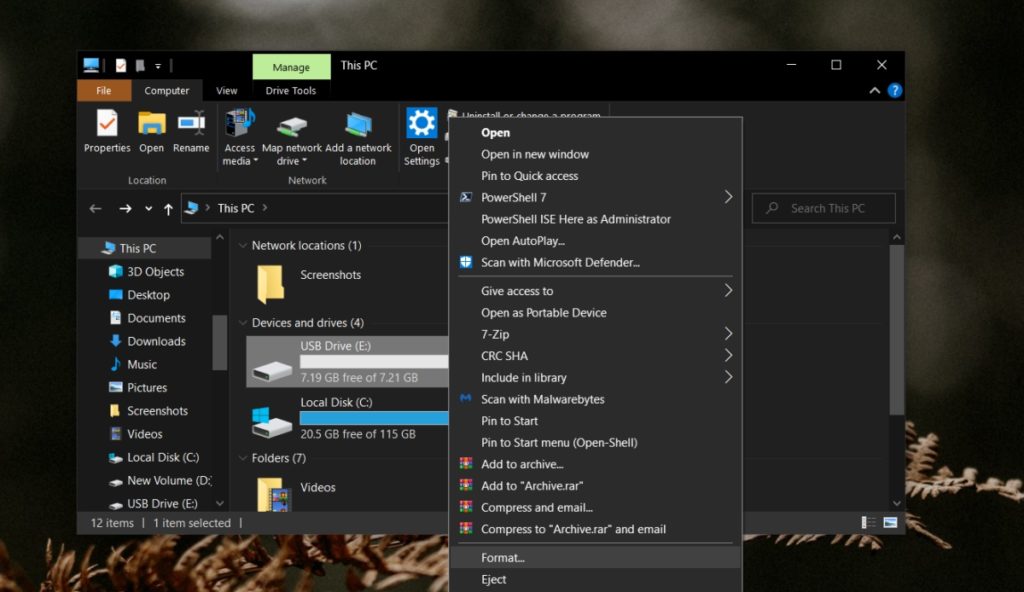 Cómo formatear una unidad desde el explorador de archivos de Windows 10