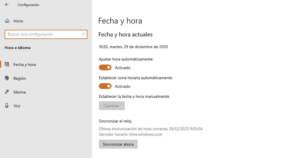 Cómo configurar horario de verano en windows 10