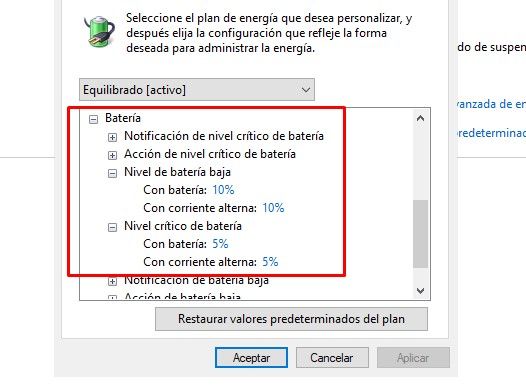 Configurar las opciones de energía de mi portátil