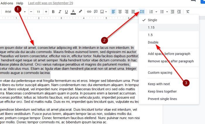 Cómo usar el espacio entre párrafos de Google Docs