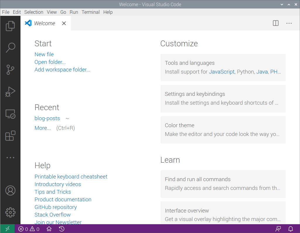 Raspberry Pi Visual Studio Code 2