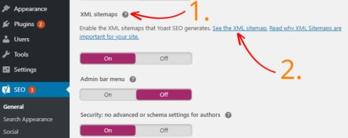 Activar mapa del sitio en Yoast SEO de WordPress