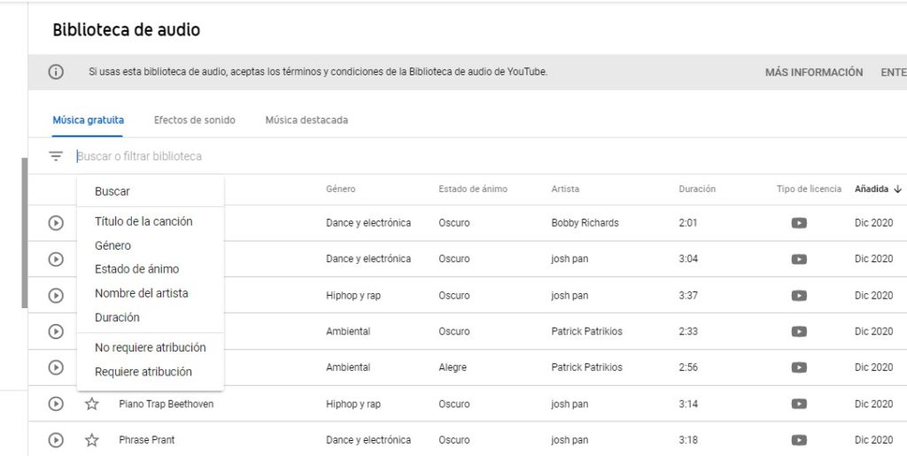 Cómo descargar música gratis sin copyright YouTube