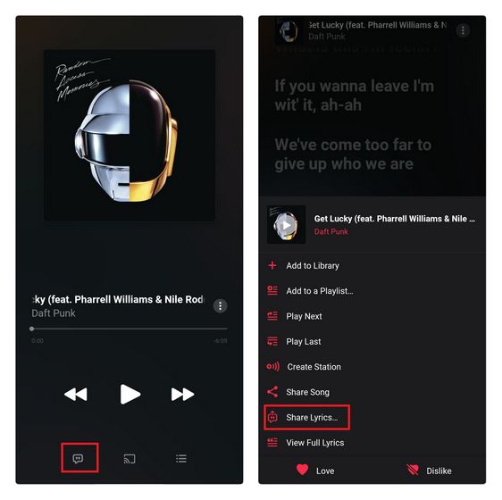 Cómo compartir las letras de canciones en las historias de IG desde Apple Music