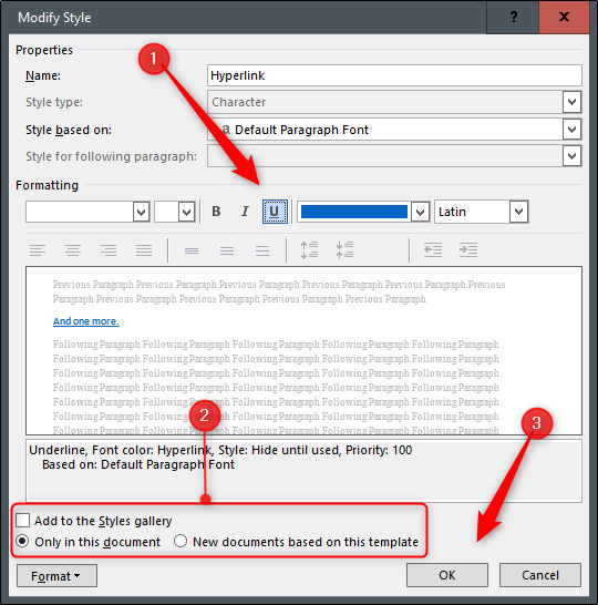 Modificamos el estilo de todos los hipervínculos en Word.