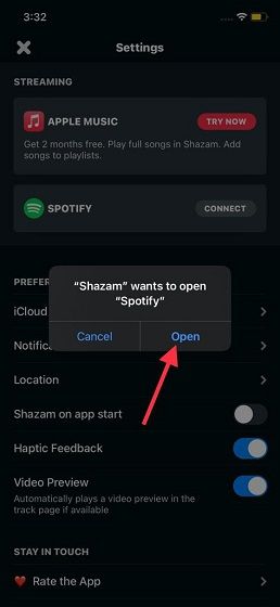 Confirmamos el cambio para vincular Shazam y Spotify iPhone