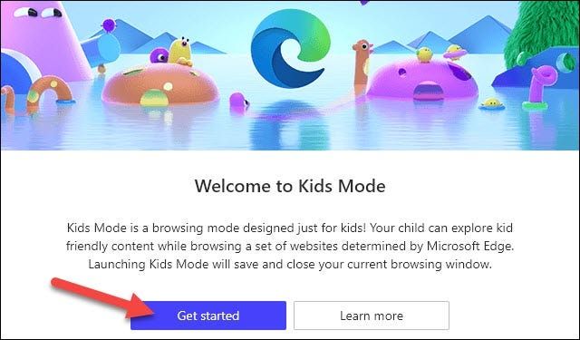 Iniciamos el modo infantil de Microsoft Edge.