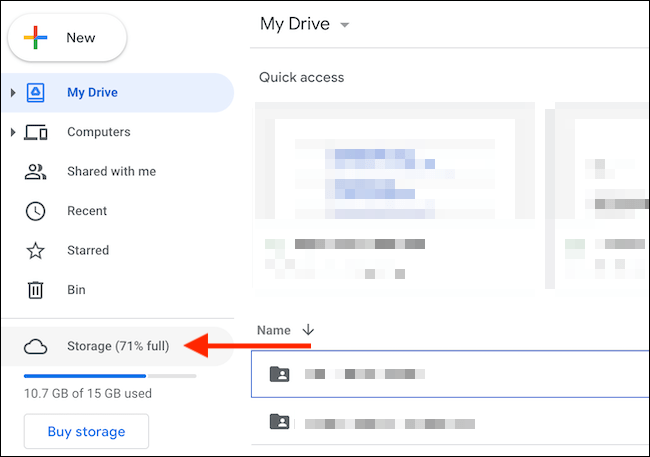 Almacenamiento de Google Drive.