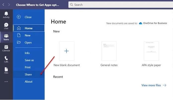 Archivo en Microsoft Teams.