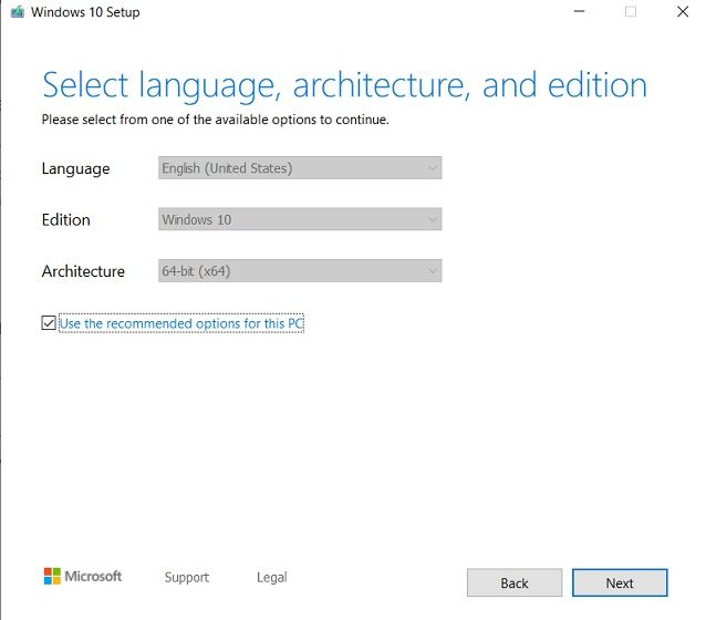 Configuración de Windows.