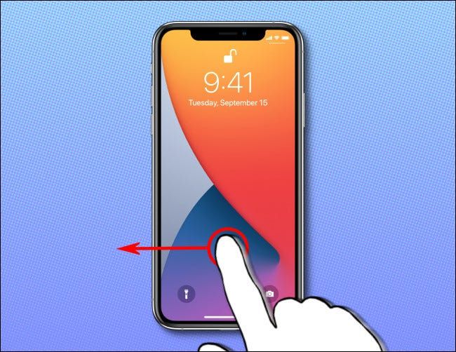 Abrir la cámara desde la pantalla de bloqueo de iPhone.