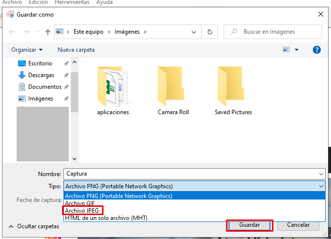 Así podemos tomar una captura de pantalla en Windows 10.