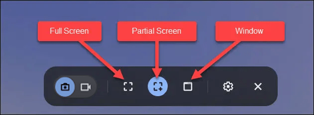 Tipos de captura de pantalla en Chromebook.