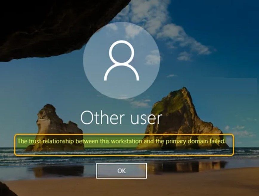 Cómo solucionar error relación de confianza entre estación trabajo y dominio principal.