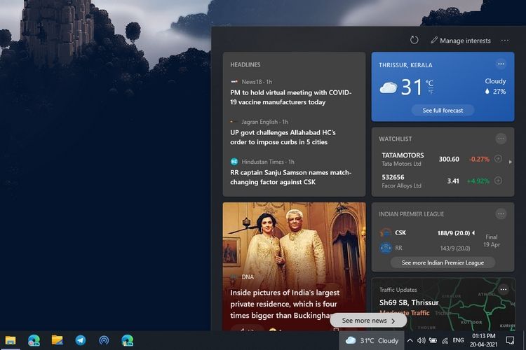 Cómo añadir o eliminar temas en Noticias o intereses de la barra de tareas de Windows.