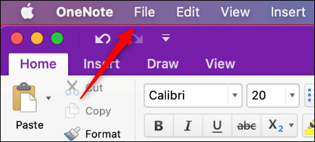 Archivo en OneNote para Mac.