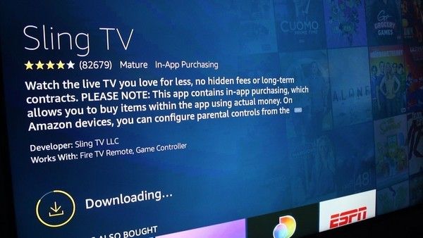 Descargando Sling TV.