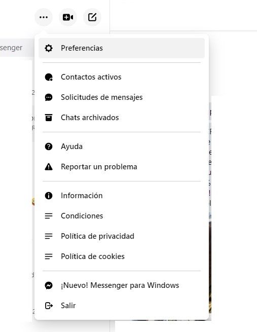 Preferencias de Messenger.