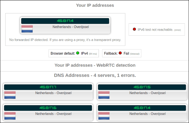 Probando fugas de VPN.