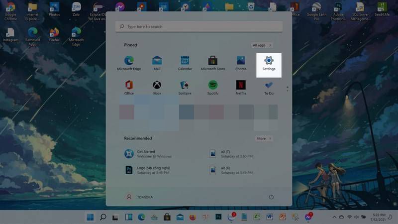 Configuración de Windows 11.