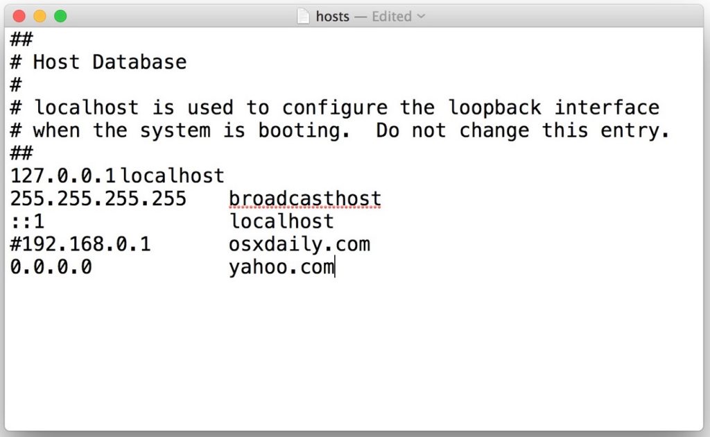 editar Hosts MacOS 2
