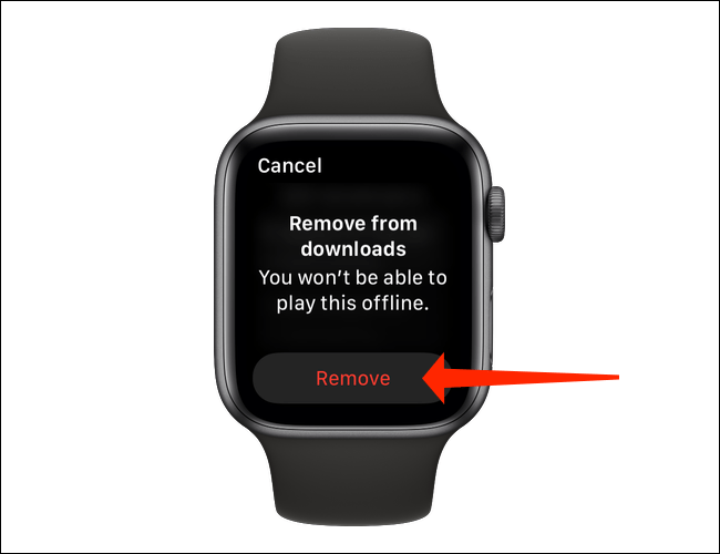 De esta forma podemos eliminar las canciones que hemos descargado de Spotify a Apple Watch.