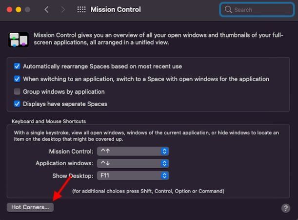 Configurar Hot Corners.