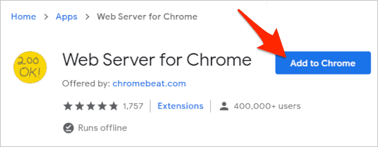 Comenzamos instalando la aplicación para crear servidor web básico en Chrome