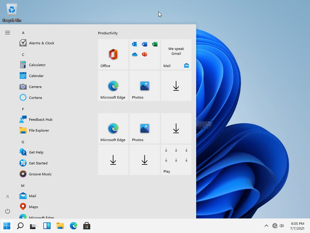 Personalizar menú de inicio de Windows 11.