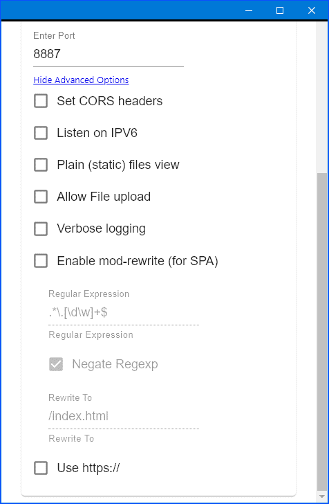 Configurar opciones avanzadas.