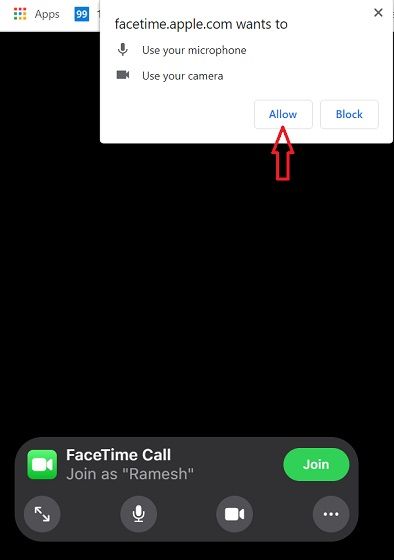 Permitimos que FaceTime use el micrófono y cámara.