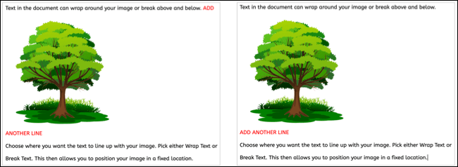 De esta forma hemos conseguido bloquear la posición de la imagen en Google Docs.