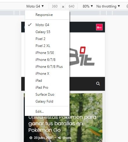 Ver web para móviles en diferentes dispositivos.