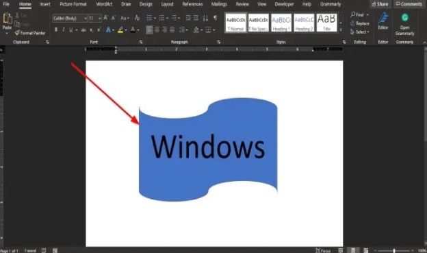 Agregar texto en una forma de Microsoft Word.